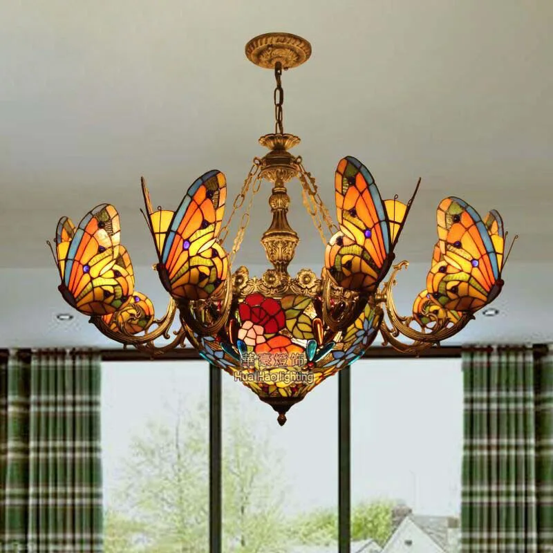 Buy Tiffany Baroque butterfly pendant light Stained