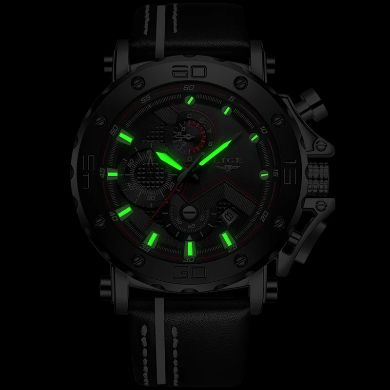  LIGE New Sports Mens Watches Top Brand Luxury Large Dial Military Army Quartz Watch Fashion Casual 