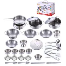 32 шт./компл. развивающие игрушки модель моделирование кухонная утварь игрушки из нержавеющей стали качество материала Рождество подарок