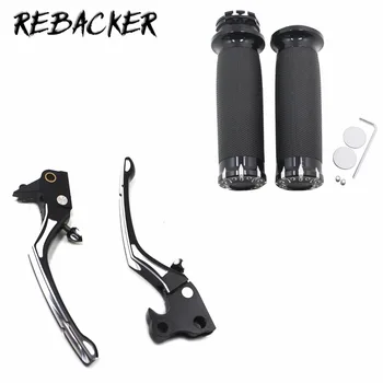 

Motorcycle Black Adjustable Brake Clutch Levers With 1"25mm Handle Bar Hand Grips For Harley Sportster XL883 08-13