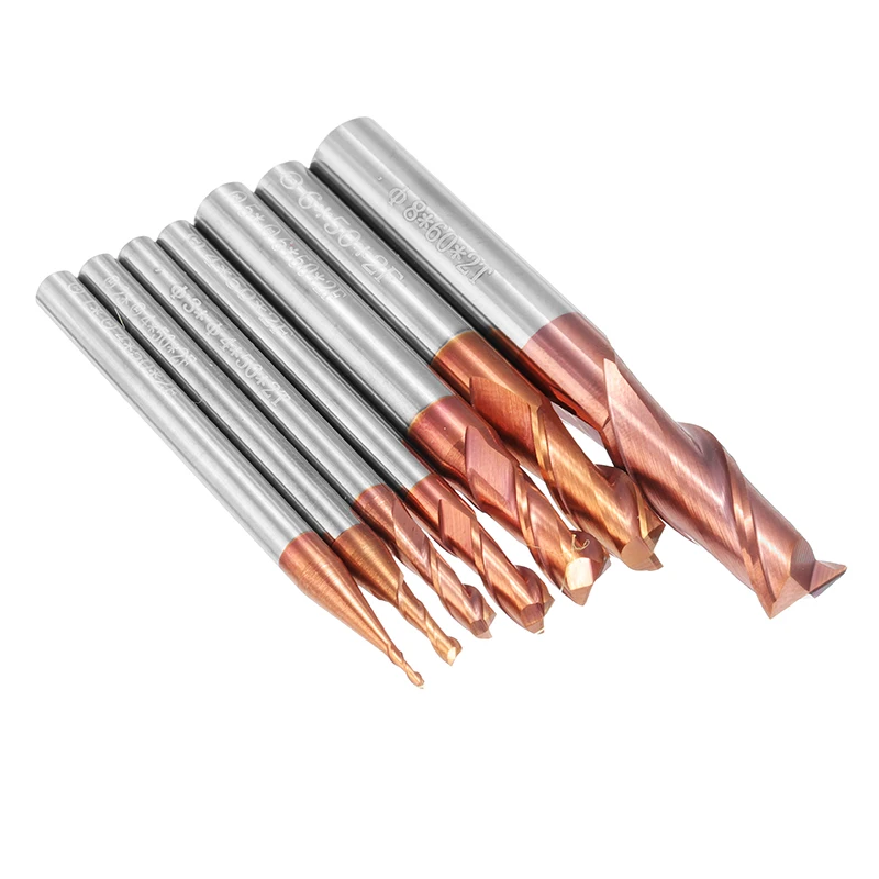

DANIU Brand New 1-8mm 2 Flutes Tungsten Carbide End Mill Cutter HRC55 AlTiN Coating CNC End Mill Tool
