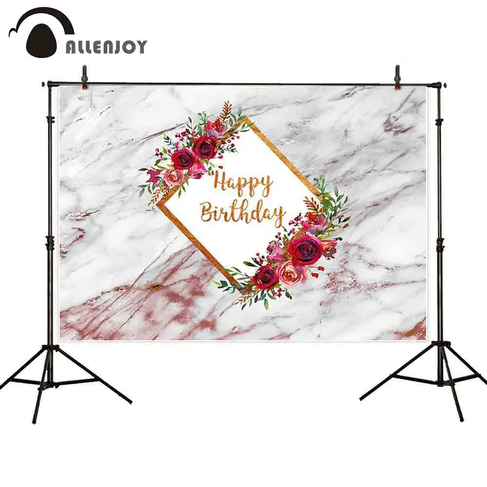 

Allenjoy marble photography backdrop flower birthday wedding party custom background photobooth photocall photo studio