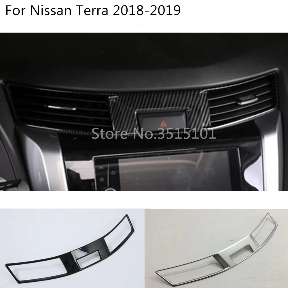 

Car styling garnish inner trim Carbon fibre middle Air conditioning switch Outlet Vent panel 1pcs For Nissan Terra 2018 2019