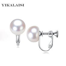 YIKALAISI 925 Стерлинговое серебро ювелирные изделия натуральный пресноводный жемчуг шпилька Earrings11-12 Большой Жемчуг Мода для женщин
