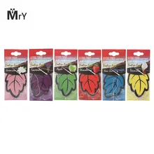 6 шт./партия, блестящая бумага, подвесной автомобильный освежитель воздуха, ванильный парфюмированный/аромат, форма листьев