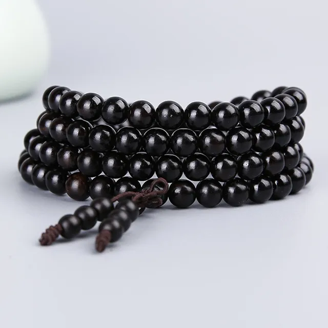 108pcs Ubeauty Natural Ebony Prayer Beads Bracelet Tibetan Buddhist 108pcs Ubeauty Natural Ebony Prayer Beads Bracelet Tibetan Buddhist Bracelets Rosary Wooden Bangle Jewelry Diy