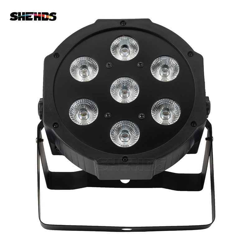 

2pcs/lot 2019 LED Flat Par 7x12W RGBW 4 in 1 Stage Lights High Power Light 7 Channels with Professional for Party KTV Disco DJ