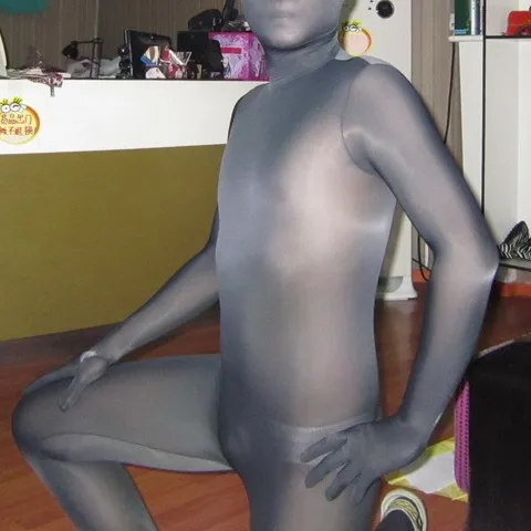 

(MW8263) Mywayfashion Luxury Customize Super thin and shiny imported sheer silk zentai suit transparent nylon bodysuit