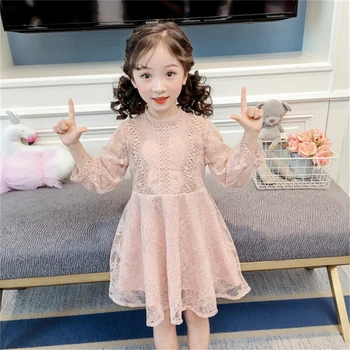 

lace girl dress party birthday wedding princess kids casual a-line toddler girl dresses long sleeve autumn spring 2019 size 5 8