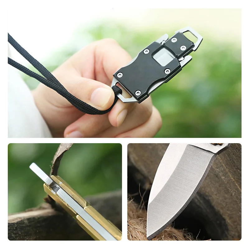 Складной карманный нож из нержавеющей стали мини-нож для выживания компактный брелок для ключей складной нож с оболочкой для EDC охоты кемпинга