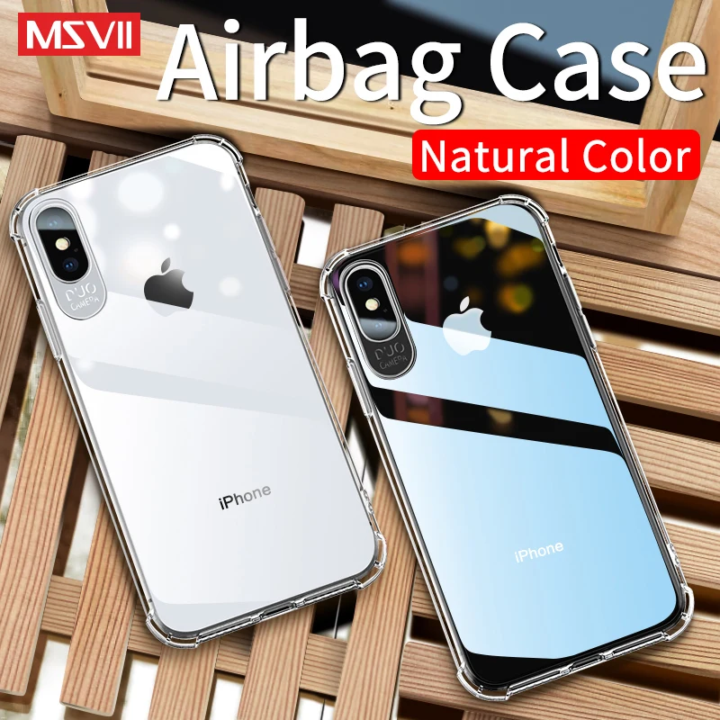 Прозрачный чехол Msvii для iPhone X XS Max XR прозрачные чехлы с воздушной подушкой полная