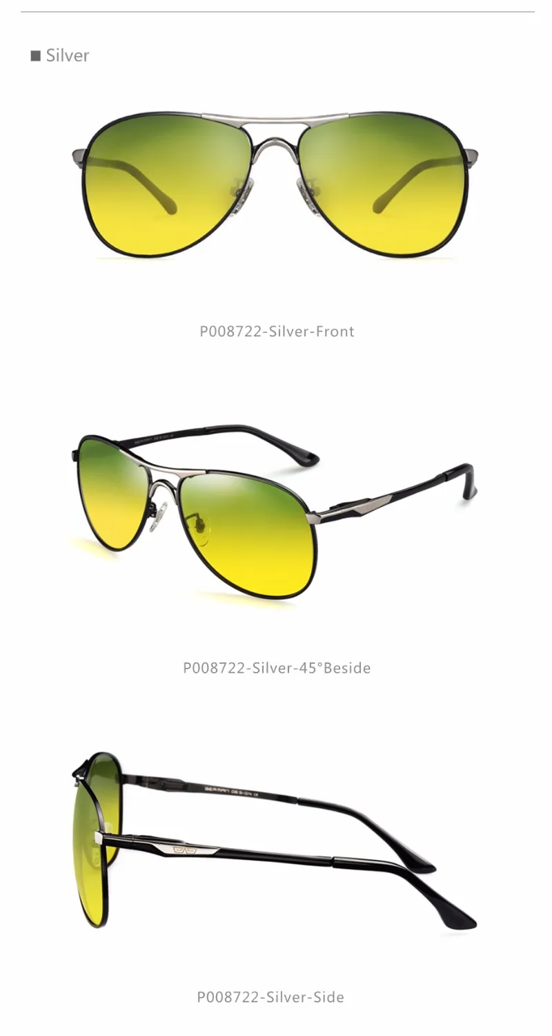 CAPONI поляризационные солнцезащитные очки для мужчин, Ретро стиль, день и ночь, солнцезащитные очки Avaiton, Модные металлические очки для вождения, RY8722