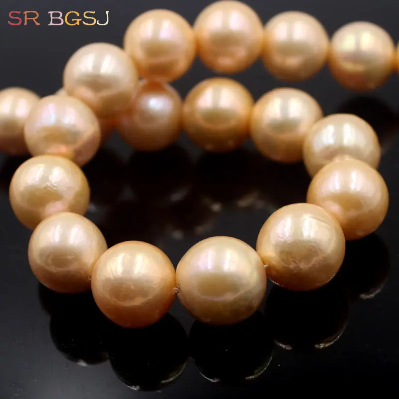 Free Shipping 12 15mm High Quality Graduated Natural 5A Grade Freshwater Big Round Pearl DIY Beads Strand 15&quot|bead bazaar|beaded votive candle