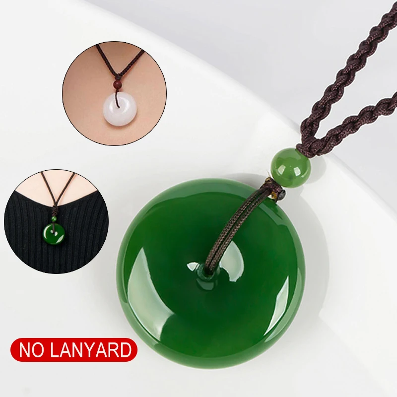 

Chinese Imitation Jade Necklace Pendant Elegant Lucky Charm Ornament Non Rope Gemstone Chtistmas Birthday Gifts 2.5cm