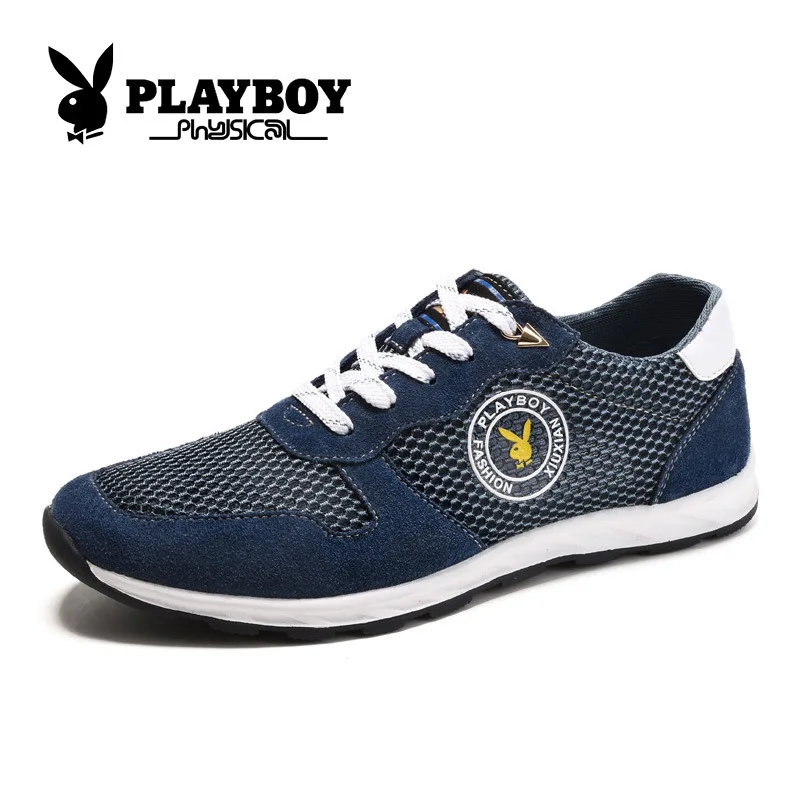 Playboy Мужская сетчатая новая обувь для отдыха мужская обувь дышащая повседневная обувь качественные товары - Цвет: Темно-серый