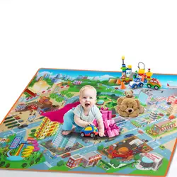 Ребенка играть мат 120 см детская карта маршрута ползать коврик Водонепроницаемый складной восхождение игрушка ковры, детские домашние