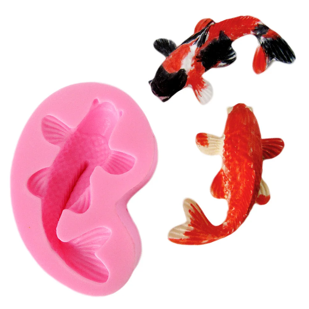 M1084 Koi Ikan Indah Kartun Hewan Decorstions Baking Cetakan Alat