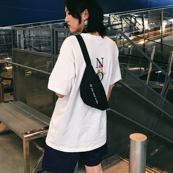 

Portable Sports Letter Print Fashion Canvas Chest Fanny Pack Purse Waist Bag Travel Gift Crossbody Pouch Hip Hop Casual Unisex