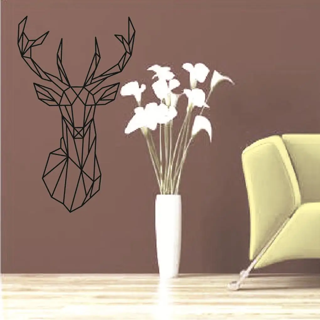 New arrival Geometric Deer Head Wall Sticker Geometry Animal Series 3D