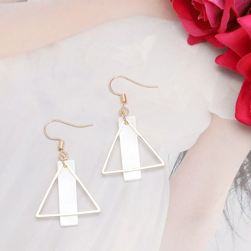 

2018 Personality Handmade Earrings For Women Asymmetric Alloy Square Rectangle Retro Style Drop Earrings