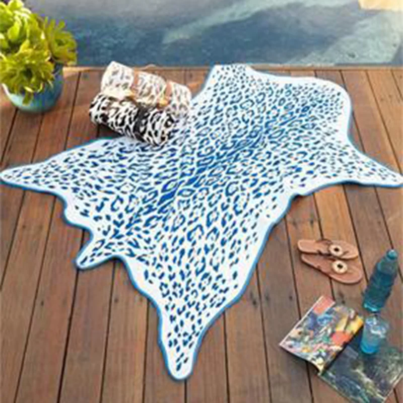 

Leopard Beach Cushion American Leopard Stripes Beach Mat Carpet Wild Simulated Animal Skin Texture Floor Pad Floor Cushion