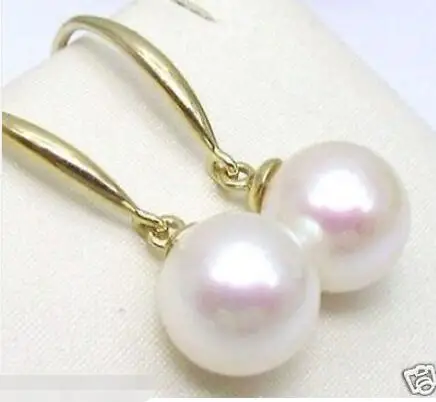 

Free Shipping >> new hot Fashion nice AAA 9-10 mm south sea white pearl earring