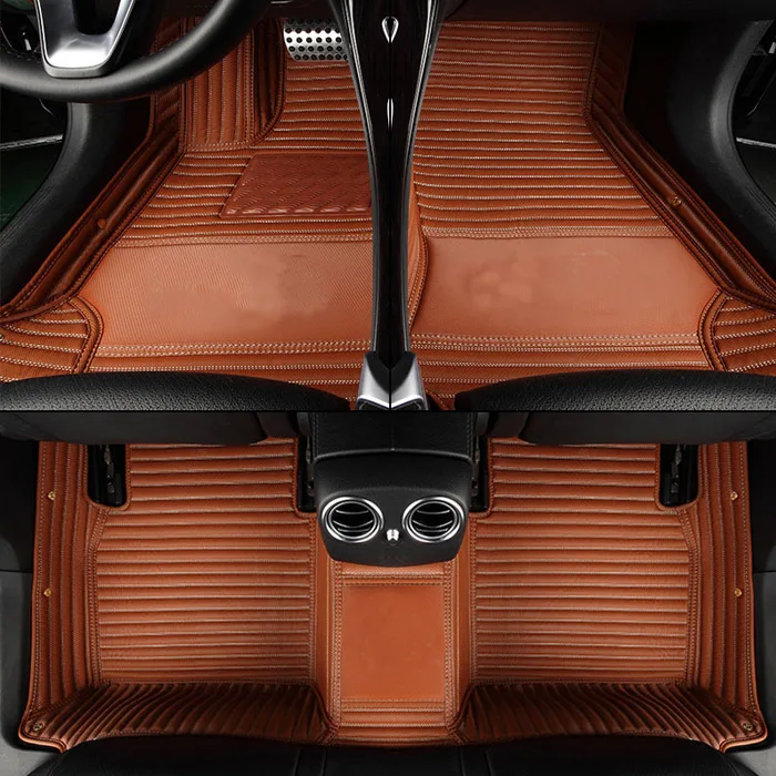 3D Автомобильные Коврики для Mercedes Benz Логотип Viano ABCEGSR V W204 W205 E W211 W212 W213 Sclass CLA GLC ML GLA GLE GL GLK автомобильный ковер - Название цвета: Brown 01