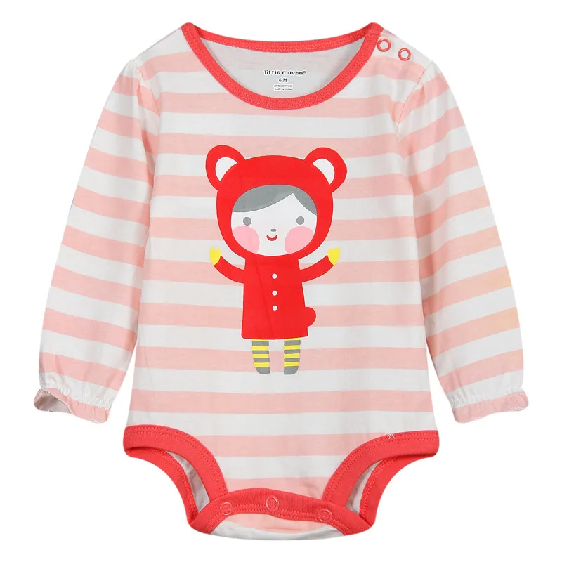 Hooyi Cute Baby Girls Clothes Bodysuits Newborn Clothing Sleeve Bebe Roupas Little Maven Jumpsuit Baby Pajamas overall Tights