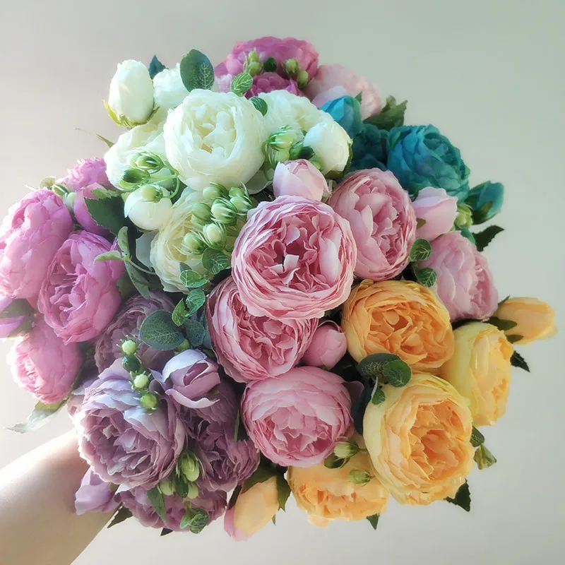 artificial flowers silk peonies bouquet  13