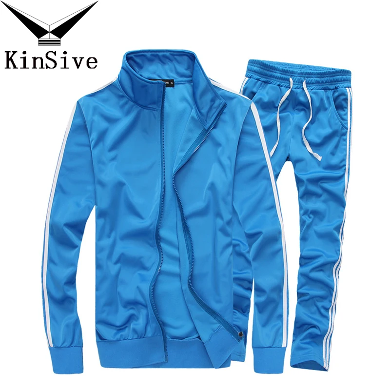 

New Sportswear Men Spring Autumn Mens Hoodies Two Piece Set Tracksuit Striped Zipper Jacket + Pants Men Casual Sporting Suits