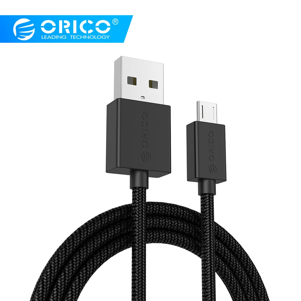 ORICO Micro USB телефонный провод Быстрая зарядка кабель синхронизации для Android мобильный телефон Поддержка Max 2A 1 м черный/белый/розовый для xiaomi