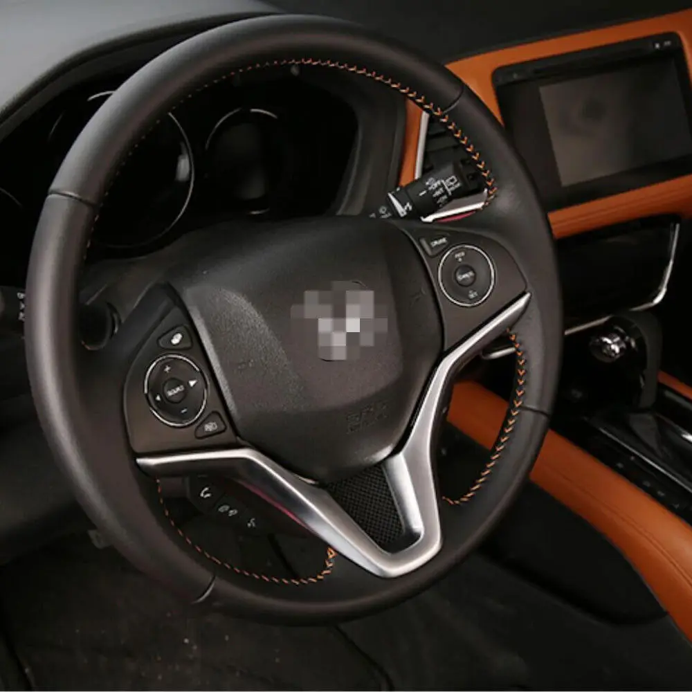 For Honda HR V HRV Vezel 2014 2018 Car Steering Wheel Panel Insert Trim