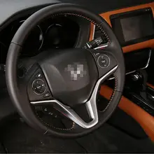 Для Honda HR-V вариабельности сердечного ритма Vezel 2014-2018 рулевого колеса автомобиля Панель Insert накладка Стикеры Chrome abs