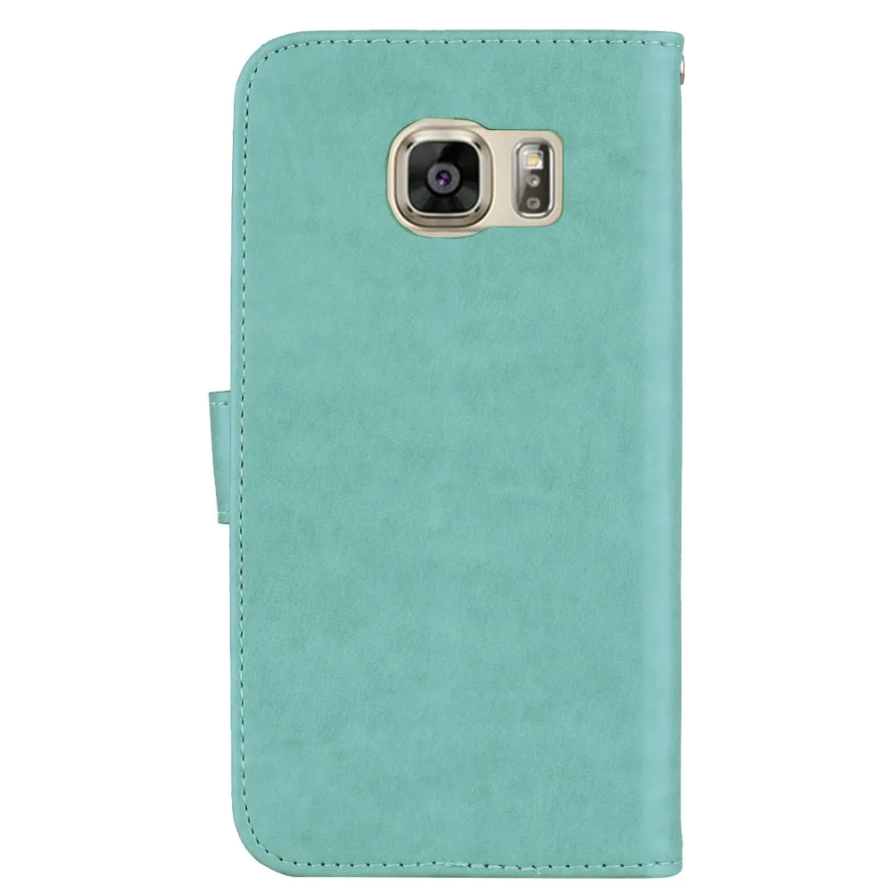 Flip Wallet Leather Case For SAMSUNG S6 Edge 3D Printed Rose Pattern Wallet Phone Back Cover with Card Slots For Galaxy S6 Funda (9)