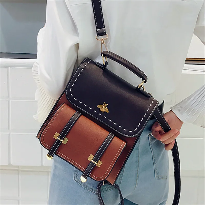 Весенняя новая популярная цветная мини сумка через плечо Женская Корейская Дикая мода Ретро маленький рюкзак на плечо двойного назначения посылка