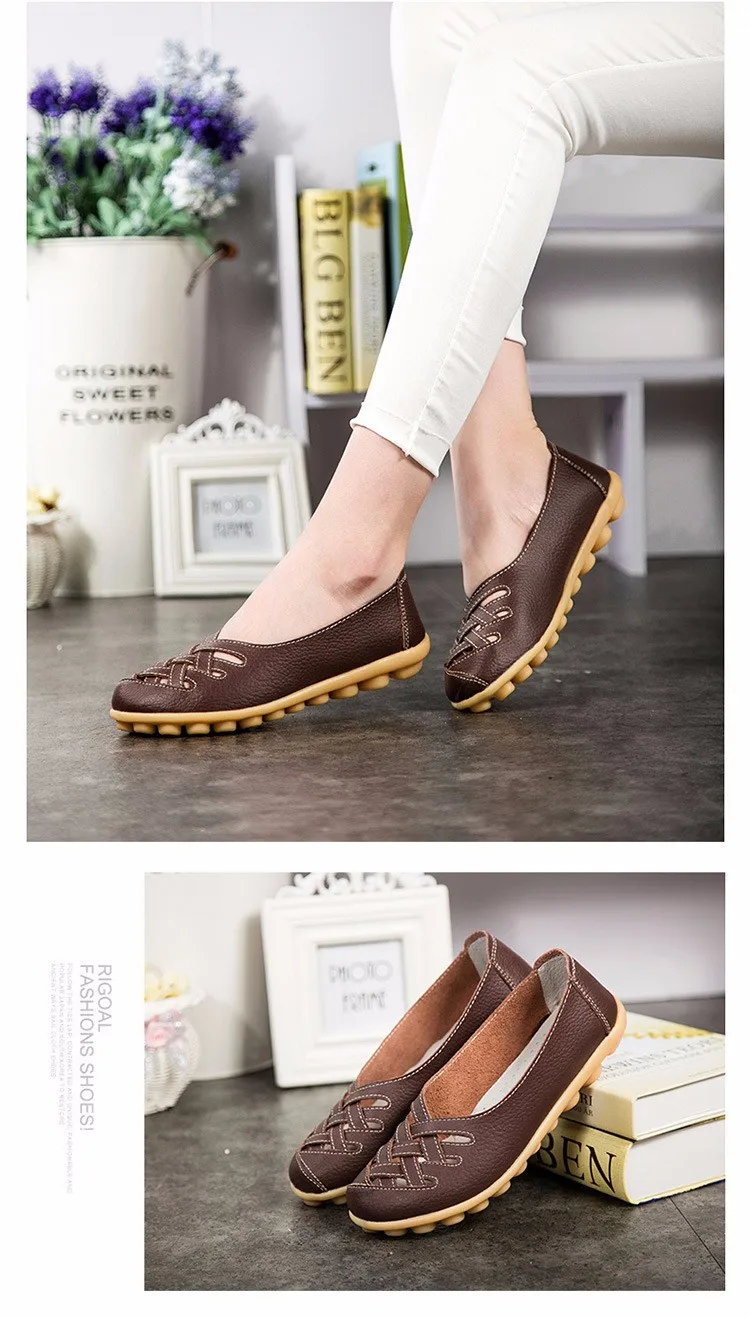 Hot Sale 2016 Spring New PU Leather Woman Flats Moccasins Comfortable Woman Shoes Cut-outs Leisure Flat Woman Casual Shoes ST181 (38)