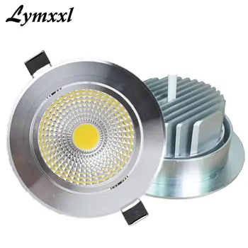 

Silver shell Led Cob Downlights Dimmable 10w 12w CREE COB CRI85 AC110V 220V or12v Led Recessed lights Lamp indoor cabinet lamp