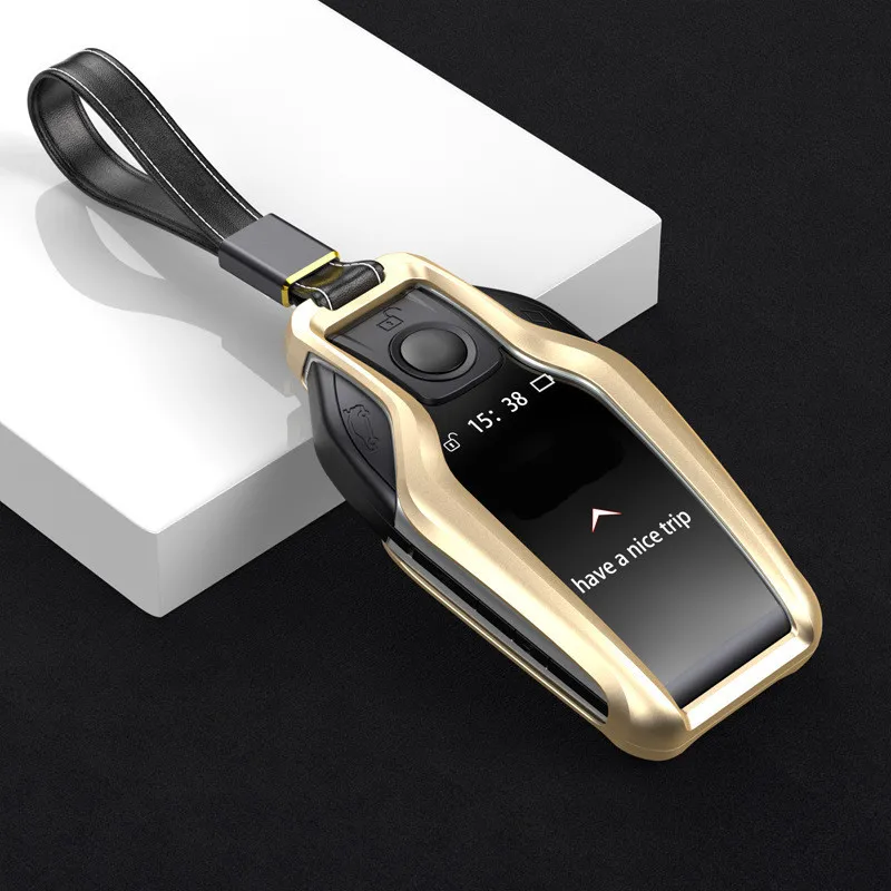 Чехол из алюминиевого сплава для автомобильного ключа, защитный чехол для дистанционного ключа для BMW I8 7 серии 730li 740li 750 - Название цвета: Gold