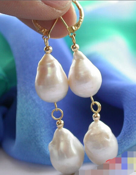 

hj 00423 white drip KESHI REBORN PEARL dangle earring
