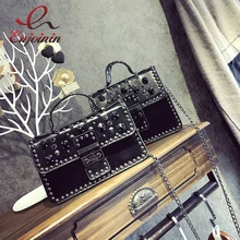 Hot Personalized fashion rivets new style design chain women’s handbag shoulder bag ladies punk purse crossbody messenger bag