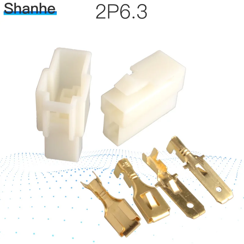 

6.3mm connector 2P 2 pin Electrical 6.3 Connector Kits Male Female socket plug for Motorcycle Car