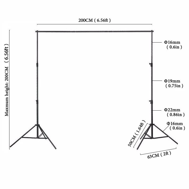 Photographic equipment 2 * 2m manual quality aluminum