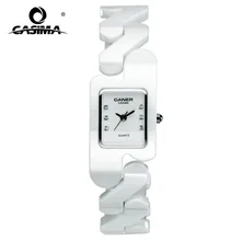 Watches Fashion Women Luxury Brand Lady rectangle Ceramic quartz Watch Women s Wristwatches waterproof CASIMA 6703