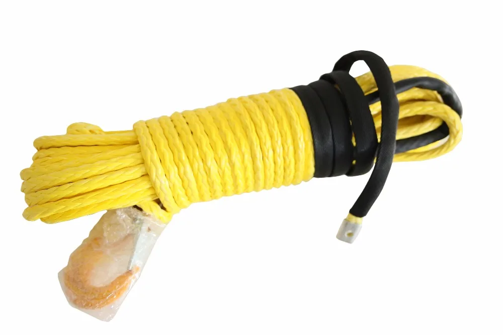 الأصفر 10 مللي متر * 30 m استبدال حبل اصطناعي ل ونش ، UTV ونش المساعدون ، 3/8x100 ونش كابل