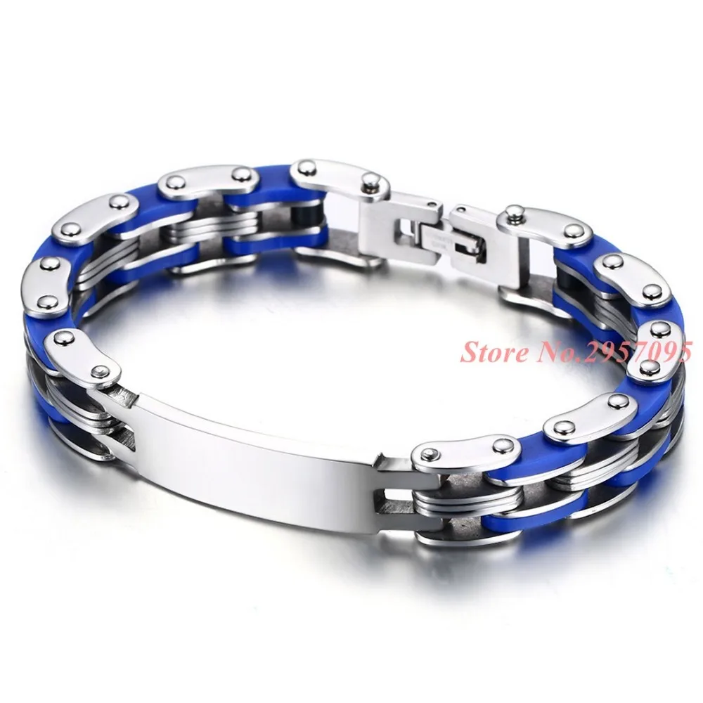 Classic Men Bracelet Bracelet High Quality Stainless Steel & Blue