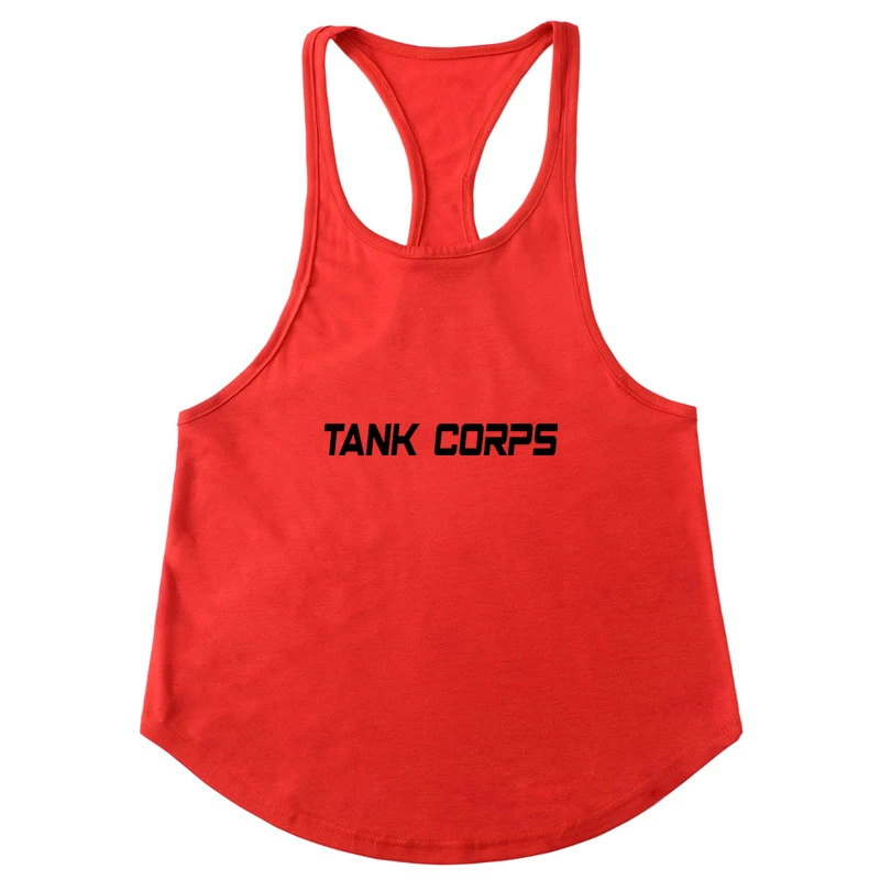 

TANK CORPS Gyms Fitness Tank Top men Bodybuilding cotton Slim fit sleeveless workout Undershirt Stringer vest tee clothes