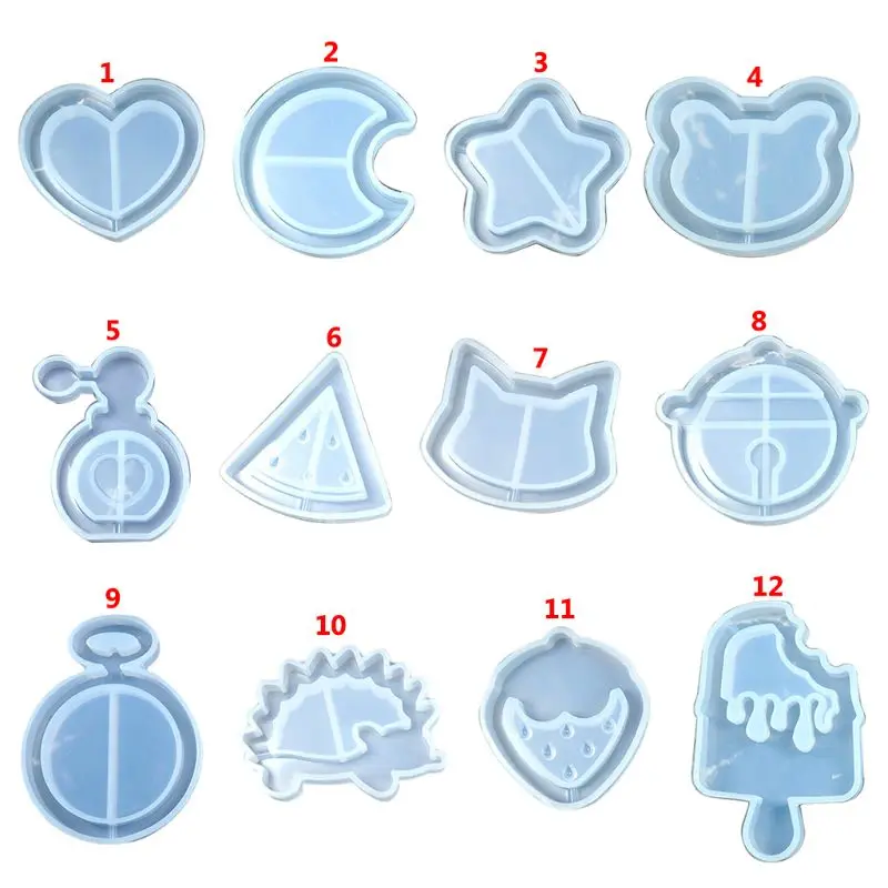 

DIY Handmade Crystal Epoxy Silicone Mold UV Jewelry Pendant Resin Molds Making Crafts Tools Quicksand Star Moon Cat Model Mould