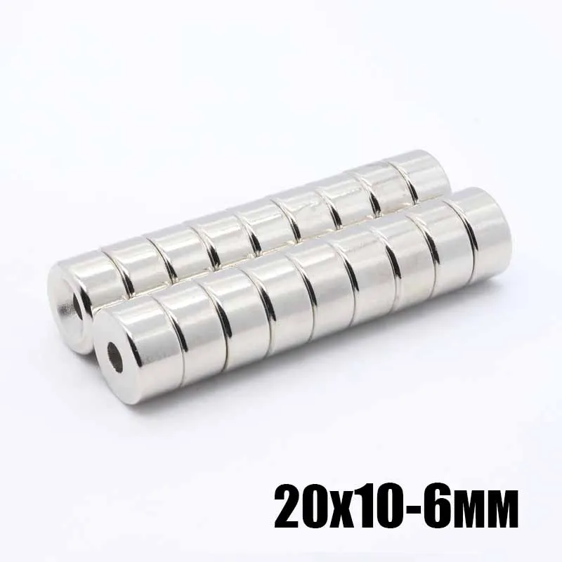 10 шт 20 мм x10mm 6 NdFeB кольцо Магнит Dia. 20x10 толщиной M6 прямо отверстие неодимовые
