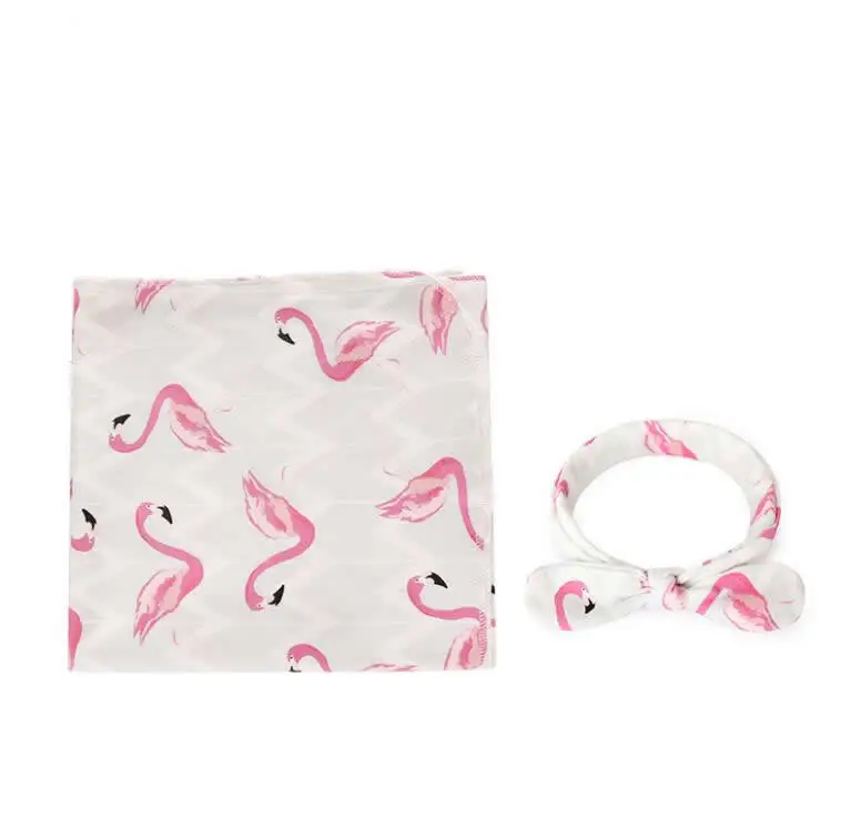 Одеяло для новорожденных повязка на голову комплект для малышей пеленать хлопчатобумажное одеяльце для девочек мальчиков с повязкой на