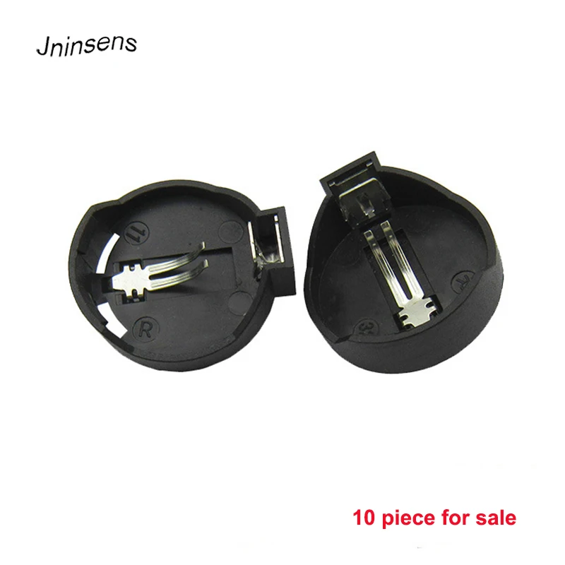 10 pcs/lot Black Round CR2025 CR2032 Button Coin Cell Battery Socket Holder Case